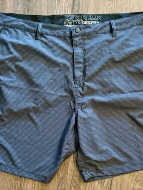 Distortion Men's Big & Tall Dri-FIT Flex Striped Golf Shorts - Black - 52 Waist